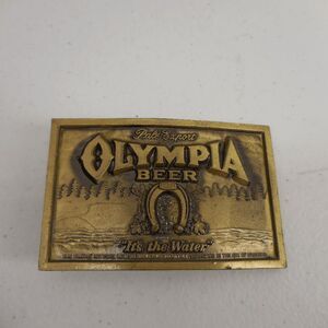 Olympia Beer Washington Brewery Booze Bar Club Oly 70s NOS Vintage Belt Buckle